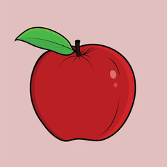 red apple vector illustration