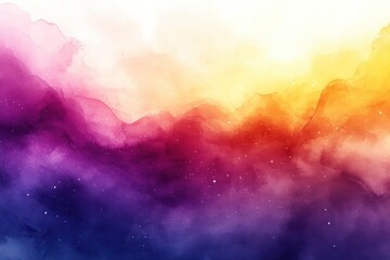 Fototapeta premium Abstract Watercolor Background with Soft Pastel Sunset Colors in Pink Blue Purple Green and Yellow for Beautiful Template or Website Design