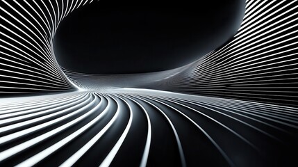 Naklejka premium Minimalist wind tunnel visualization with smooth airflow patterns