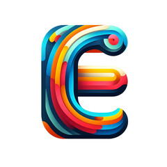 Colorful letter E logo design isolated on white background