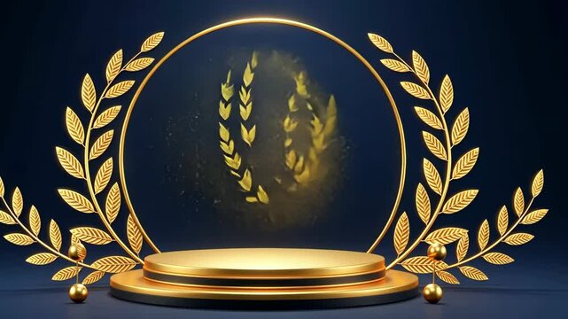 Laurel wreath award golden