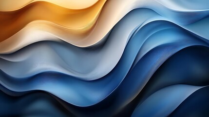 Abstract blue and brown background with wavy line