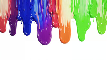 rainbow colored paint drips