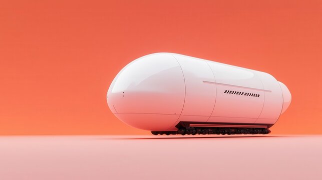 Ultraclean hyperloop pod design, showcasing perfect aerodynamics
