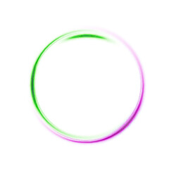 Glowing colorful circle on white background. Abstract bright ring with backlight. Luxury element for advertising. Vector