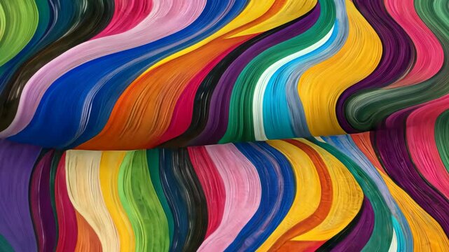 Colorful painting with a rainbow of colors. The painting is full of life and energy, with each color blending into the next. The brushstrokes are bold and expressive, creating a sense of movement