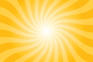 Fototapeta premium Abstract Selective Yellow Background with Rays Retro Starburst. Radial Spiral Stripes Backdrop. Vintage Sun Beam Texture. Sun Rays Pattern. Groovy Retro Swirl Burst. Summer Carnival Background. Vector