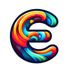 Colorful letter E logo design isolated on white background