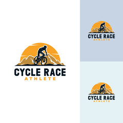 mountain race logo design template