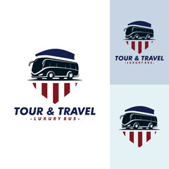 bus holiday logo design template illustration