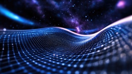 Abstract digital art depicting cosmic wave pattern in space