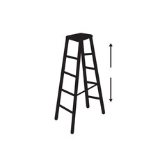 Folding ladder icon vector illustration symbol design