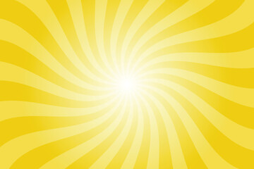 Obraz premium Abstract yellow background with rays retro starburst. Radial spiral stripes bright yellow backdrop. Vintage sun beam texture. Sun rays pattern. Groovy retro swirl burst. Summer carnival background