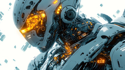 Futuristic Robot Head: Advanced Technology
