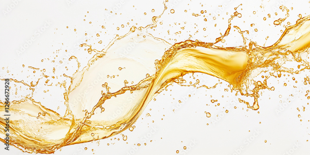 Poster dynamic splash of golden liquid captures motion and energy
