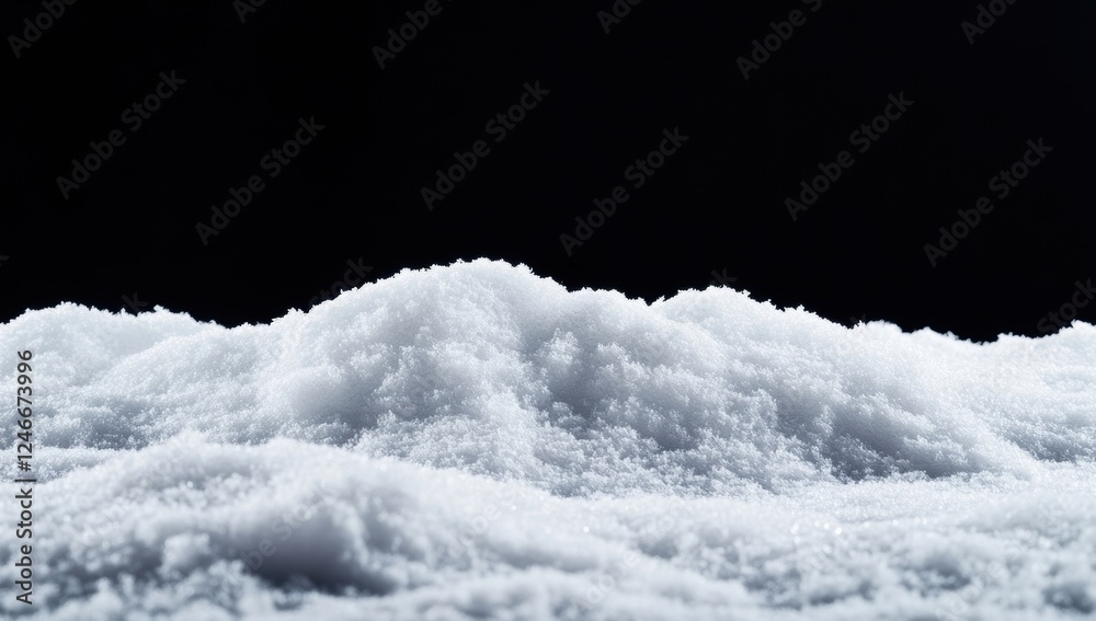 Poster Snowdrift forming an undulating shape on black background