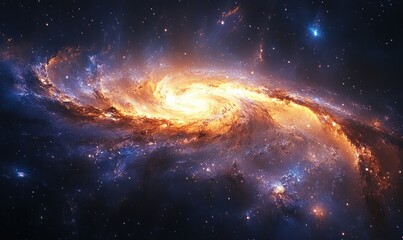 Fototapeta premium Cosmic Swirls and Ethereal Light in Deep Space Galaxy Nebula