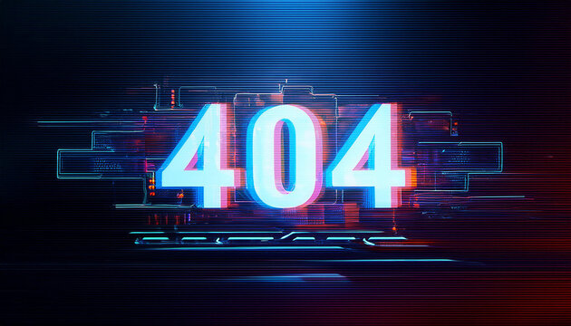 Glitchy 404 Sign Tech Design

