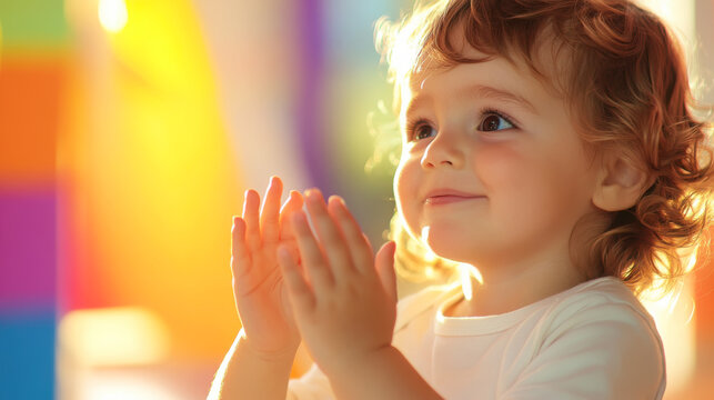 Joyful child celebrating milestone in potty training success
