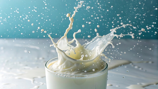 Dynamic splash of milk celebrating world milk day concept.