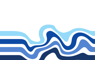 Wavy striped abstract background vector. Template background with blue waves design