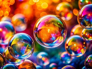 Colorful Foam Bubbles Abstract Background - Stock Photo