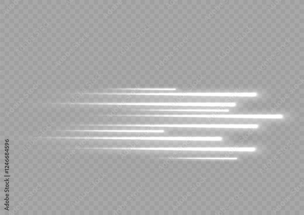 Wall mural glowing white speed lines. high speed. white motion speed and movement. dynamic lines or rays. light