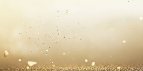 A soft, pale gold glitter backdrop, with tiny, shimmering particles scattered throughout. The subtle metallic shine creates an elegant effect, perfect for sophisticated event designs or high-end