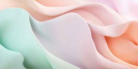 A soft and serene abstract background with pastel hues of peach, lavender, and mint green, blending together to form a peaceful, dreamy atmosphere. Perfect for wedding designs, wellness brands, or