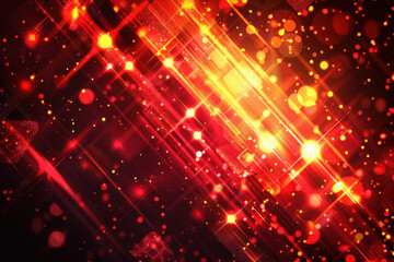 close up horizontal abstract illustration of glowing laser and dots futuristic background