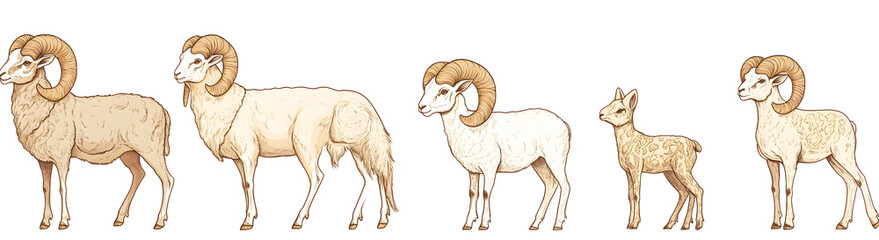 Four Rams and a Lamb A Family of Sheep