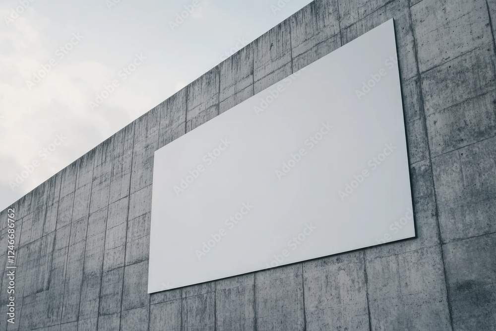 Poster this minimalist billboard mockup features bold text and a clean layout, set on a concrete wall, emph