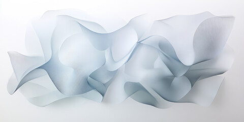 A smooth white background featuring overlapping, transparent shapes that create an abstract layered effect. This design evokes sophistication and depth, ideal for corporate branding, elegant event