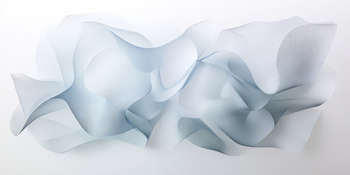 A smooth white background featuring overlapping, transparent shapes that create an abstract layered effect. This design evokes sophistication and depth, ideal for corporate branding, elegant event