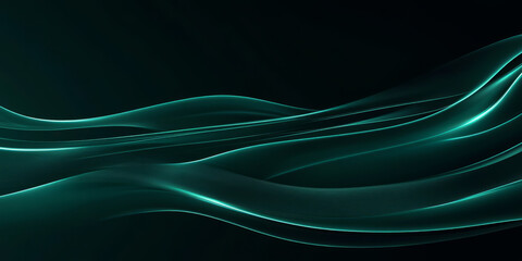 A dark emerald green background with radiant, glowing streaks of light cutting through the design in an abstract pattern. The sleek and luminous effect works well for high-tech branding, digital