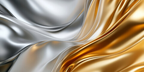 Elegant gold and silver metallic gradient background with smooth reflective textures.