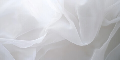 Obraz premium A smooth white background with wispy, delicate lines that form subtle abstract shapes like clouds or mist. This ethereal design adds an air of sophistication and grace, perfect for fashion branding,
