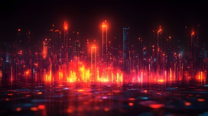 Fototapeta premium Simple economic growth representation, elegant business analytics icon, smooth color gradients, digital theme