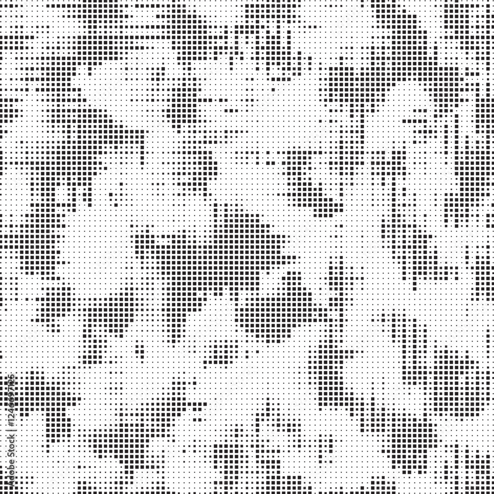 Aufkleber grunge halftone background with square dots. black and white dots grunge effect background. vector a