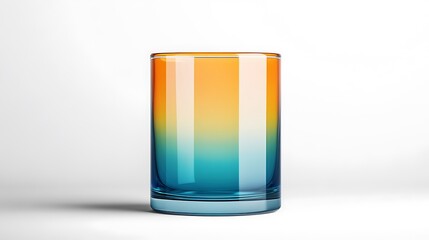 Ombre Glass, Teal and Orange Gradient, 3D Render AI Generated