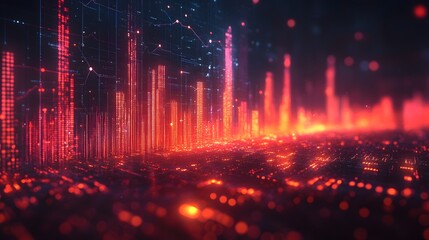 Fototapeta premium Corporate financial trend graph icon, modern business data visualization