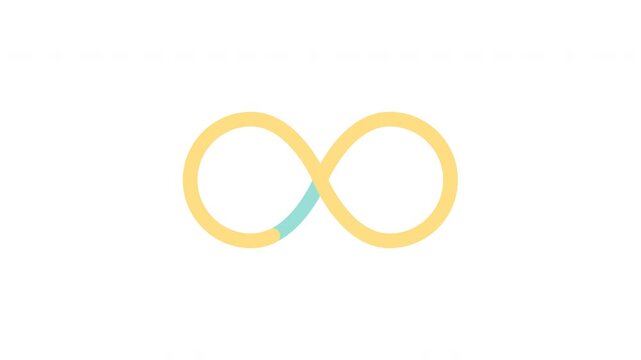 Blue and yellow infinity symbol suitable for branding, photography, and design projects needing a modern and vibrant theme.