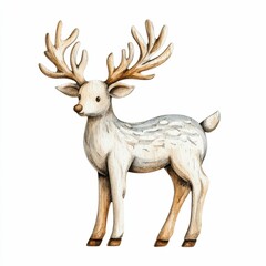 Obraz premium Adorable woodland deer with antlers.