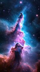 Fototapeta premium Majestic cosmic pillars of stars in a vertical galaxy scene