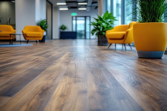 professional office cleaning service demonstration with advanced equipment and ecofriendly solutions on modern hardwood flooring surface