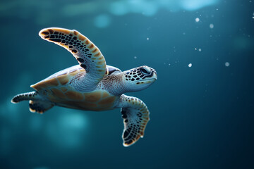 Obraz premium sea turtle swimming in the water