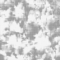 Grunge halftone background with square dots. Black and white dots grunge effect background. Vector abstract overlay. Grunge halftone black dots texture background.