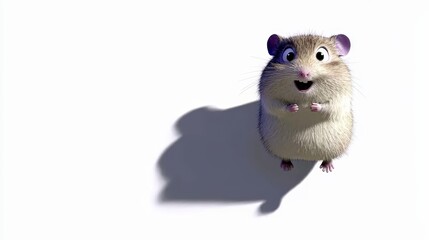 Cute and Playful Cartoon Hamster with a Cheerful Expression
