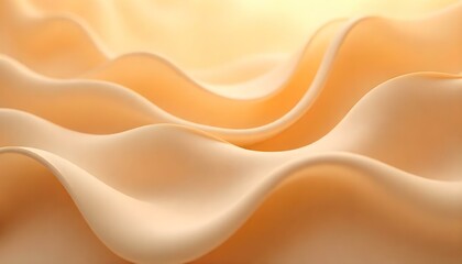 Obraz premium A modern and artistic smooth abstract background with wavy translucent layers in soft beige, ivory, and warm bronze tones