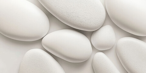 A textured white background with a series of smooth, rounded abstract shapes, almost like smooth stones or bubbles. The soothing, organic design is perfect for wellness websites, minimalist branding,